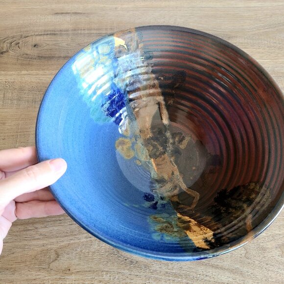 Artisan Ceramic Serving Bowl - Multicolor - Picture 6 of 8